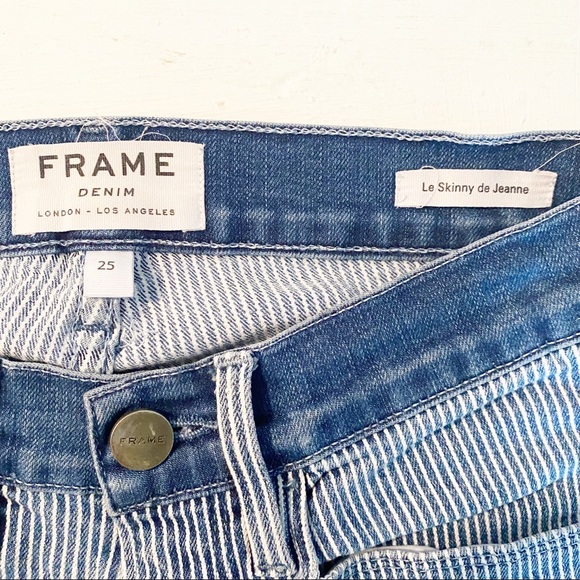 FRAME Denim Le Skinny De Jeanne Pinstripes - Sz 25 - Picture 7 of 10